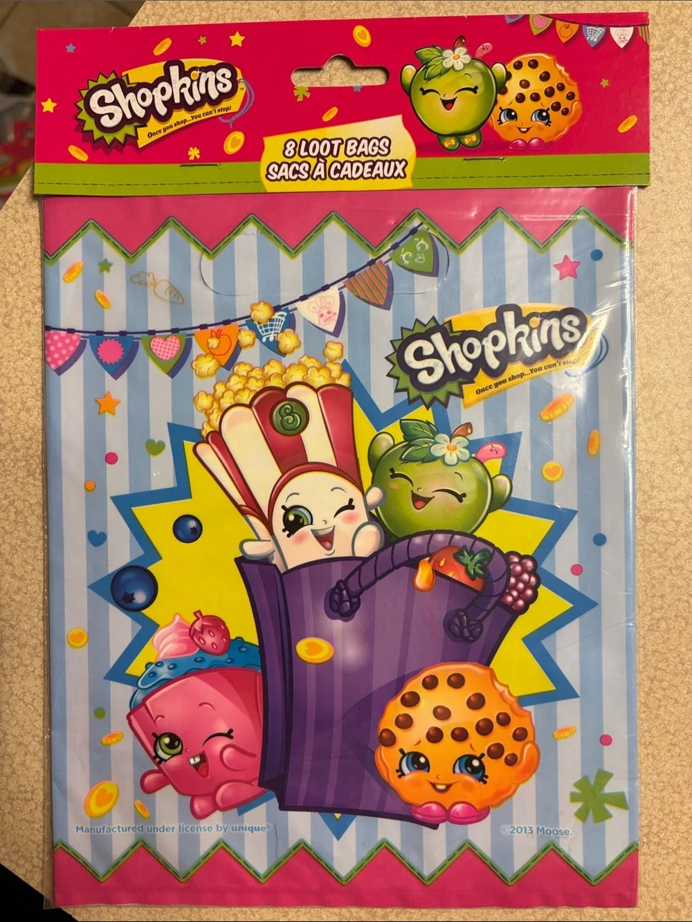 Shopkins Pink Party Decorations and Invitations- 5 packs assortment